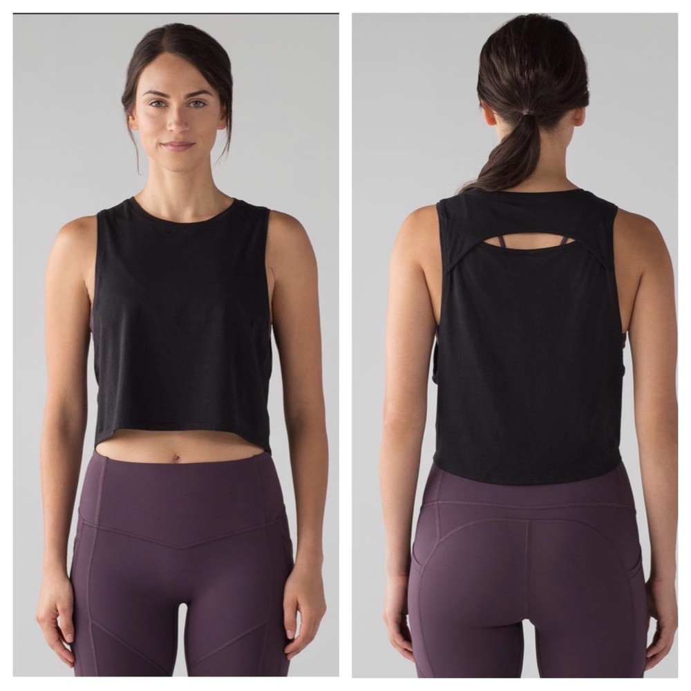 Lululemon Cut Back Crop Tank Black